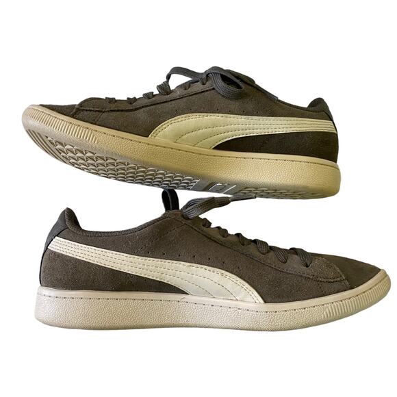 Puma Gray Classic Suede Leather Sneakers Size 4 - Picture 8 of 9